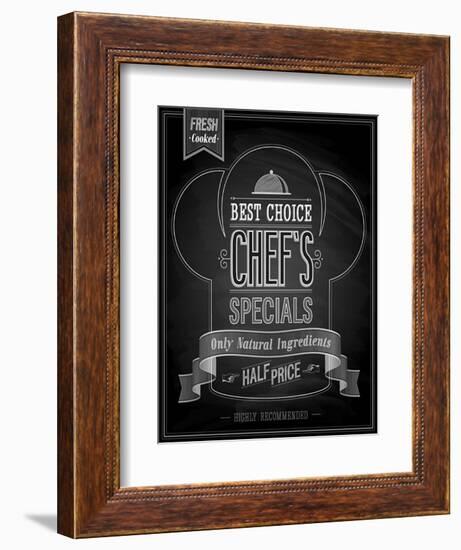 Chef's Specials Poster Chalkboard-avean-Framed Art Print