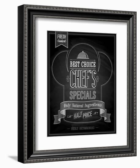 Chef's Specials Poster Chalkboard-avean-Framed Art Print