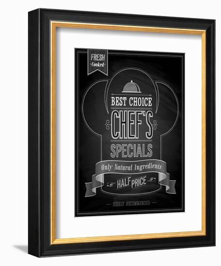 Chef's Specials Poster Chalkboard-avean-Framed Art Print