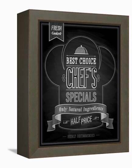 Chef's Specials Poster Chalkboard-avean-Framed Stretched Canvas