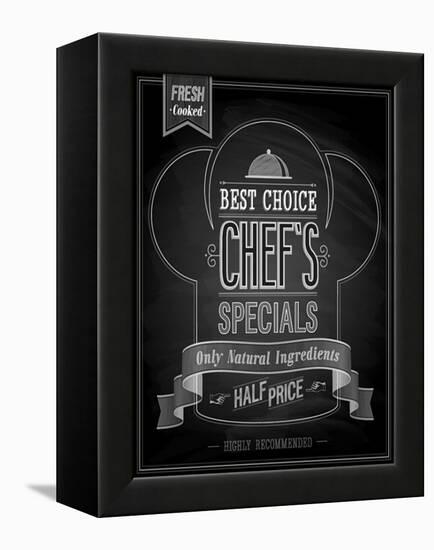 Chef's Specials Poster Chalkboard-avean-Framed Stretched Canvas