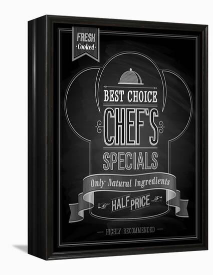 Chef's Specials Poster Chalkboard-avean-Framed Stretched Canvas