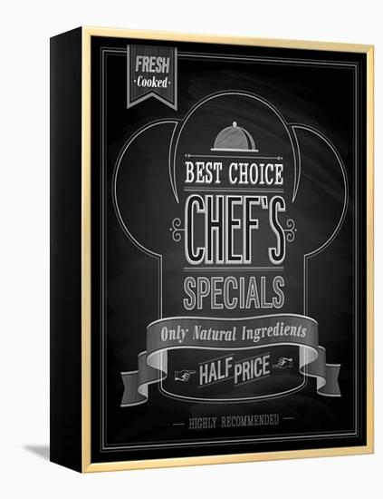 Chef's Specials Poster Chalkboard-avean-Framed Stretched Canvas