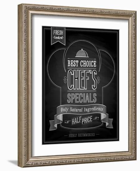 Chef's Specials Poster Chalkboard-avean-Framed Art Print