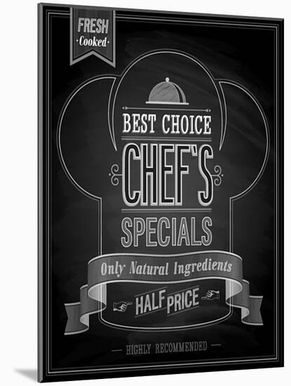 Chef's Specials Poster Chalkboard-avean-Mounted Art Print