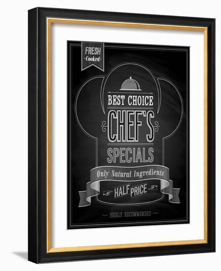 Chef's Specials Poster Chalkboard-avean-Framed Art Print