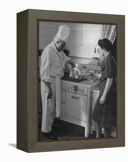 Chef Samuel Otis Cooking Breakfast at the Home of Hughston Mcbain-null-Framed Premier Image Canvas