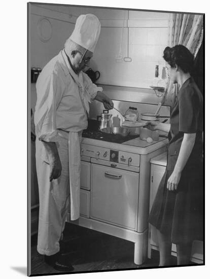 Chef Samuel Otis Cooking Breakfast at the Home of Hughston Mcbain-null-Mounted Photographic Print