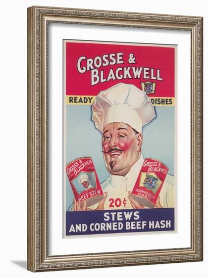 Chef with Canned Goods-null-Framed Art Print