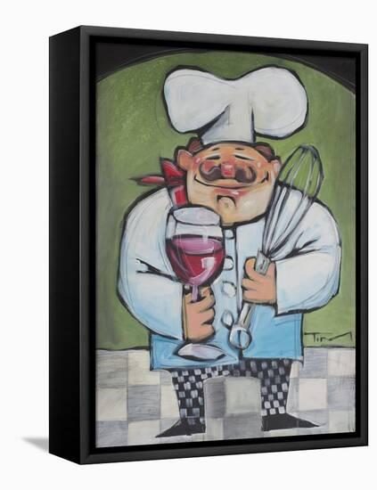 Chef with Wine and Wisk-Tim Nyberg-Framed Premier Image Canvas