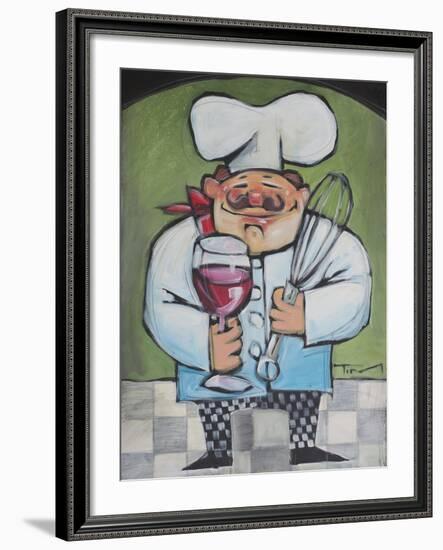 Chef with Wine and Wisk-Tim Nyberg-Framed Giclee Print