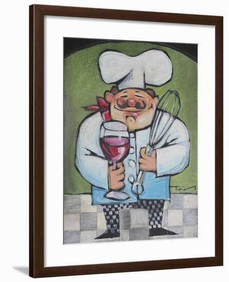 Chef with Wine and Wisk-Tim Nyberg-Framed Giclee Print