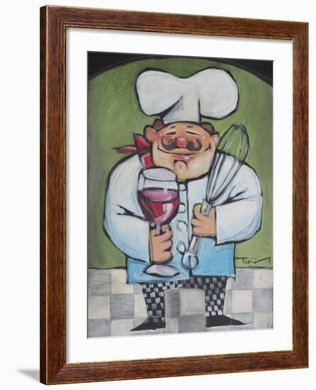 Chef with Wine and Wisk-Tim Nyberg-Framed Giclee Print