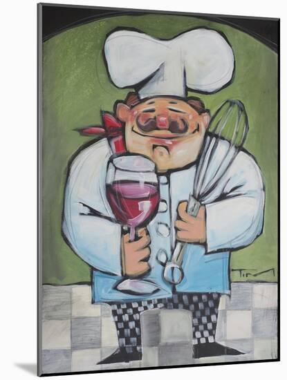 Chef with Wine and Wisk-Tim Nyberg-Mounted Giclee Print