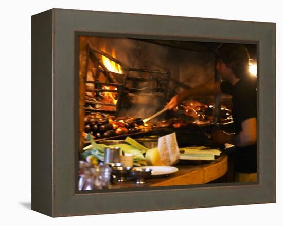 Chef Working in Restaurant La Estacada on the Waterside, Montevideo, Uruguay-Per Karlsson-Framed Premier Image Canvas