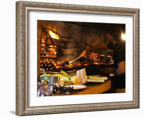 Chef Working in Restaurant La Estacada on the Waterside, Montevideo, Uruguay-Per Karlsson-Framed Photographic Print