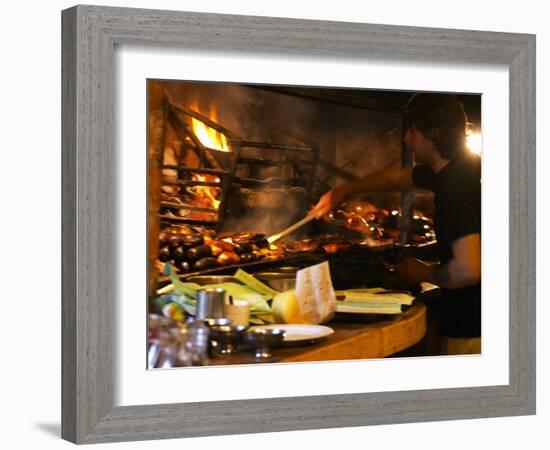 Chef Working in Restaurant La Estacada on the Waterside, Montevideo, Uruguay-Per Karlsson-Framed Photographic Print