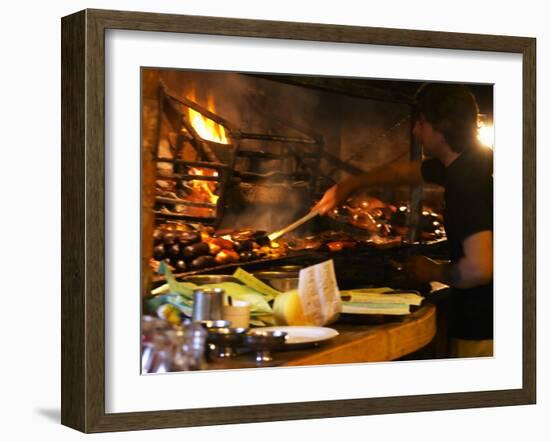 Chef Working in Restaurant La Estacada on the Waterside, Montevideo, Uruguay-Per Karlsson-Framed Photographic Print