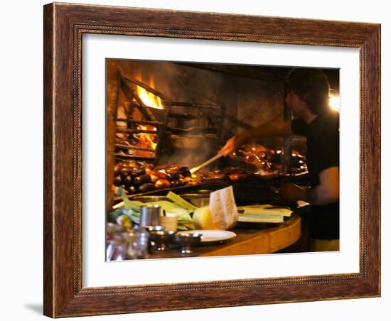 Chef Working in Restaurant La Estacada on the Waterside, Montevideo, Uruguay-Per Karlsson-Framed Photographic Print