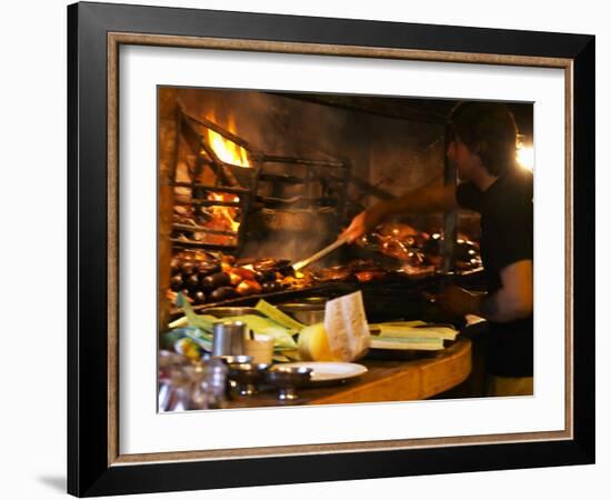 Chef Working in Restaurant La Estacada on the Waterside, Montevideo, Uruguay-Per Karlsson-Framed Photographic Print