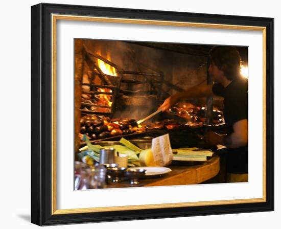 Chef Working in Restaurant La Estacada on the Waterside, Montevideo, Uruguay-Per Karlsson-Framed Photographic Print