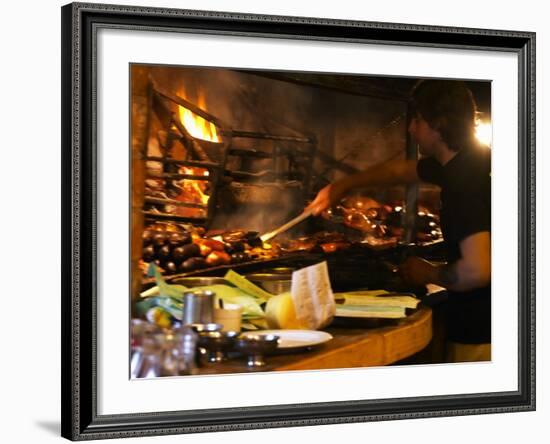 Chef Working in Restaurant La Estacada on the Waterside, Montevideo, Uruguay-Per Karlsson-Framed Photographic Print