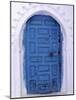 Chefchaouen Blue Door and Whitewashed Walls - Typical in Rif Mountains Town of Chefchaouen, Morocco-Andrew Watson-Mounted Photographic Print