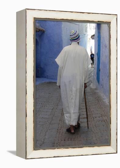 Chefchaouen Man-null-Framed Premier Image Canvas