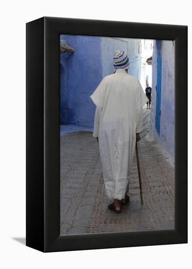 Chefchaouen Man-null-Framed Premier Image Canvas