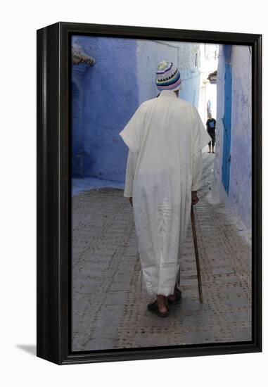 Chefchaouen Man-null-Framed Premier Image Canvas