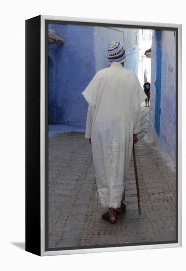 Chefchaouen Man-null-Framed Premier Image Canvas