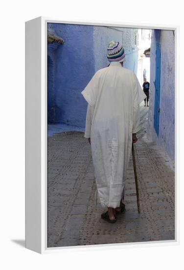 Chefchaouen Man-null-Framed Premier Image Canvas