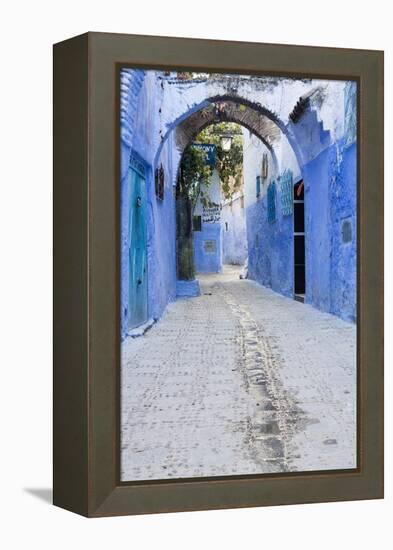 Chefchaouen, Morocco. Narrow Arched Alleyways for Foot Traffic Only-Emily Wilson-Framed Premier Image Canvas