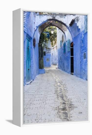 Chefchaouen, Morocco. Narrow Arched Alleyways for Foot Traffic Only-Emily Wilson-Framed Premier Image Canvas