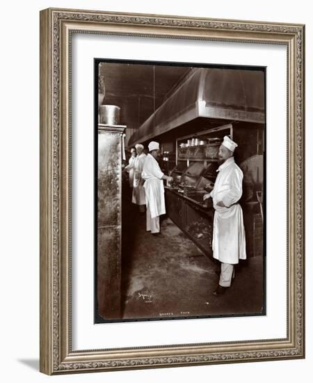 Chefs Cooking at Sherry's Restaurant, New York, 1902-Byron Company-Framed Giclee Print