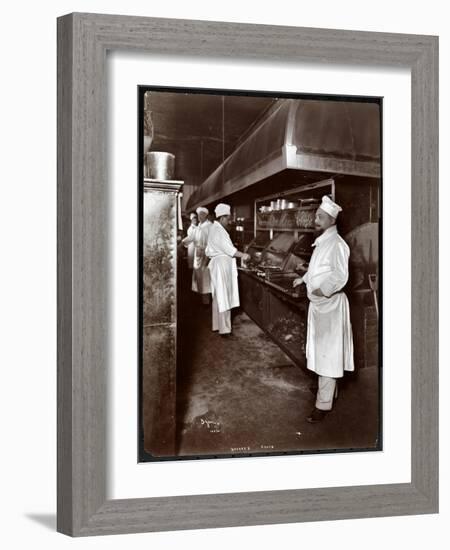 Chefs Cooking at Sherry's Restaurant, New York, 1902-Byron Company-Framed Giclee Print