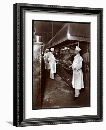 Chefs Cooking at Sherry's Restaurant, New York, 1902-Byron Company-Framed Giclee Print