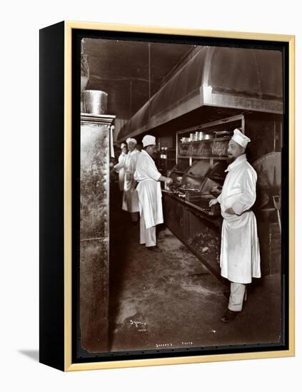 Chefs Cooking at Sherry's Restaurant, New York, 1902-Byron Company-Framed Premier Image Canvas