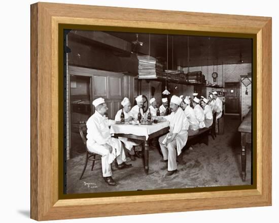 Chefs Eating Lunch at Sherry's Restaurant, New York, 1902-Byron Company-Framed Premier Image Canvas