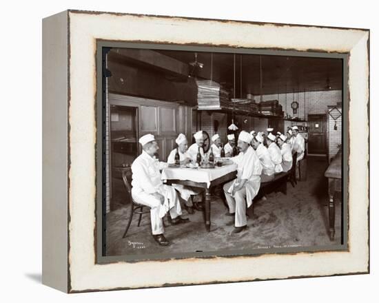 Chefs Eating Lunch at Sherry's Restaurant, New York, 1902-Byron Company-Framed Premier Image Canvas