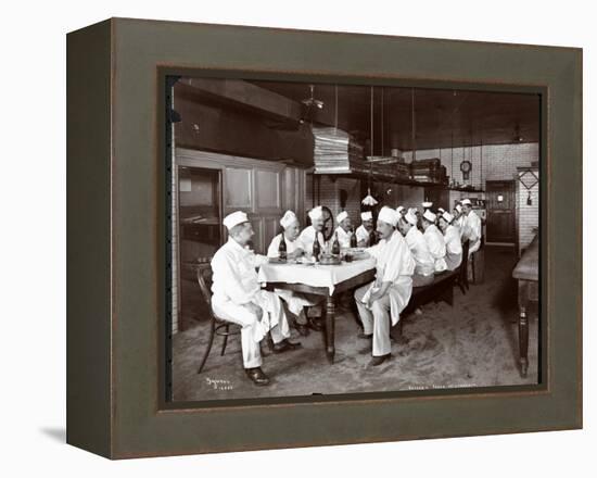 Chefs Eating Lunch at Sherry's Restaurant, New York, 1902-Byron Company-Framed Premier Image Canvas