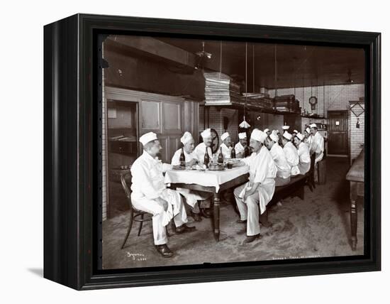 Chefs Eating Lunch at Sherry's Restaurant, New York, 1902-Byron Company-Framed Premier Image Canvas