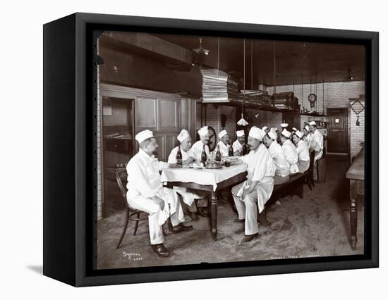 Chefs Eating Lunch at Sherry's Restaurant, New York, 1902-Byron Company-Framed Premier Image Canvas