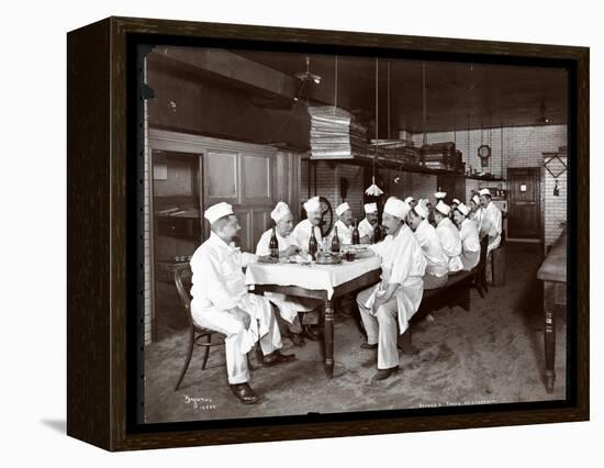 Chefs Eating Lunch at Sherry's Restaurant, New York, 1902-Byron Company-Framed Premier Image Canvas