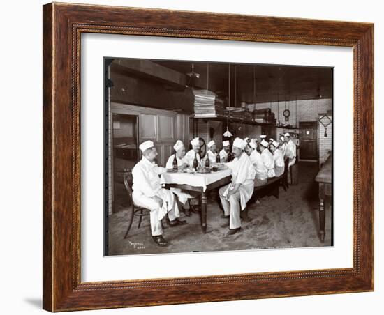 Chefs Eating Lunch at Sherry's Restaurant, New York, 1902-Byron Company-Framed Giclee Print