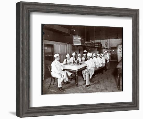 Chefs Eating Lunch at Sherry's Restaurant, New York, 1902-Byron Company-Framed Giclee Print