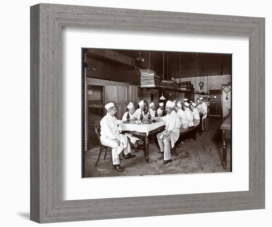 Chefs Eating Lunch at Sherry's Restaurant, New York, 1902-Byron Company-Framed Giclee Print