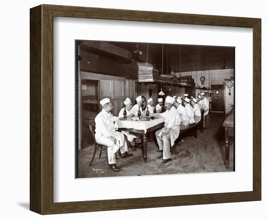 Chefs Eating Lunch at Sherry's Restaurant, New York, 1902-Byron Company-Framed Giclee Print