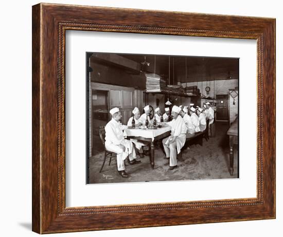 Chefs Eating Lunch at Sherry's Restaurant, New York, 1902-Byron Company-Framed Giclee Print