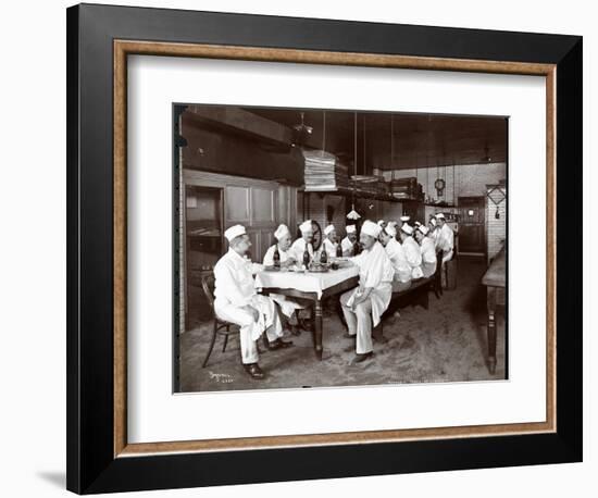 Chefs Eating Lunch at Sherry's Restaurant, New York, 1902-Byron Company-Framed Giclee Print